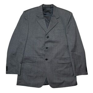 ALEXANDRE LONDON Savile Row Gray‎ Herringbone Pure Wool Blazer Jacket 40R / EU50